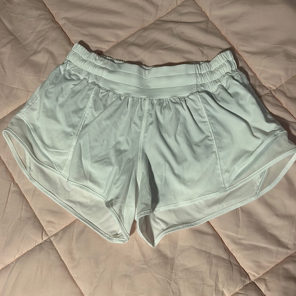 White Lululemon Hotty Hot shorts